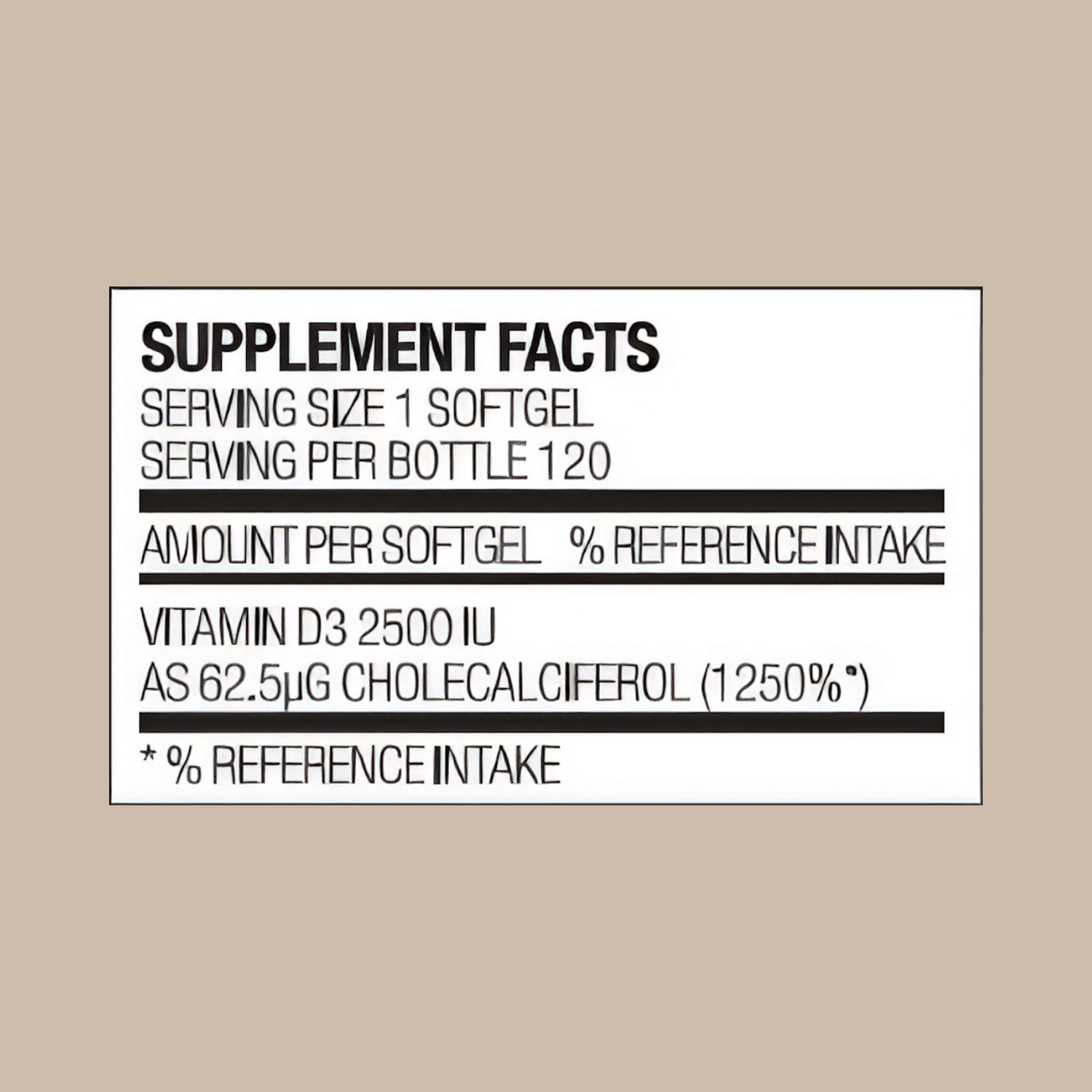 Vitamin D3 Capsules packaging